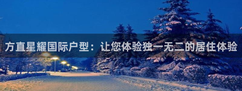 星耀国际是大平台吗：方直星耀国际户型：让您体验独一无二的居住体验
